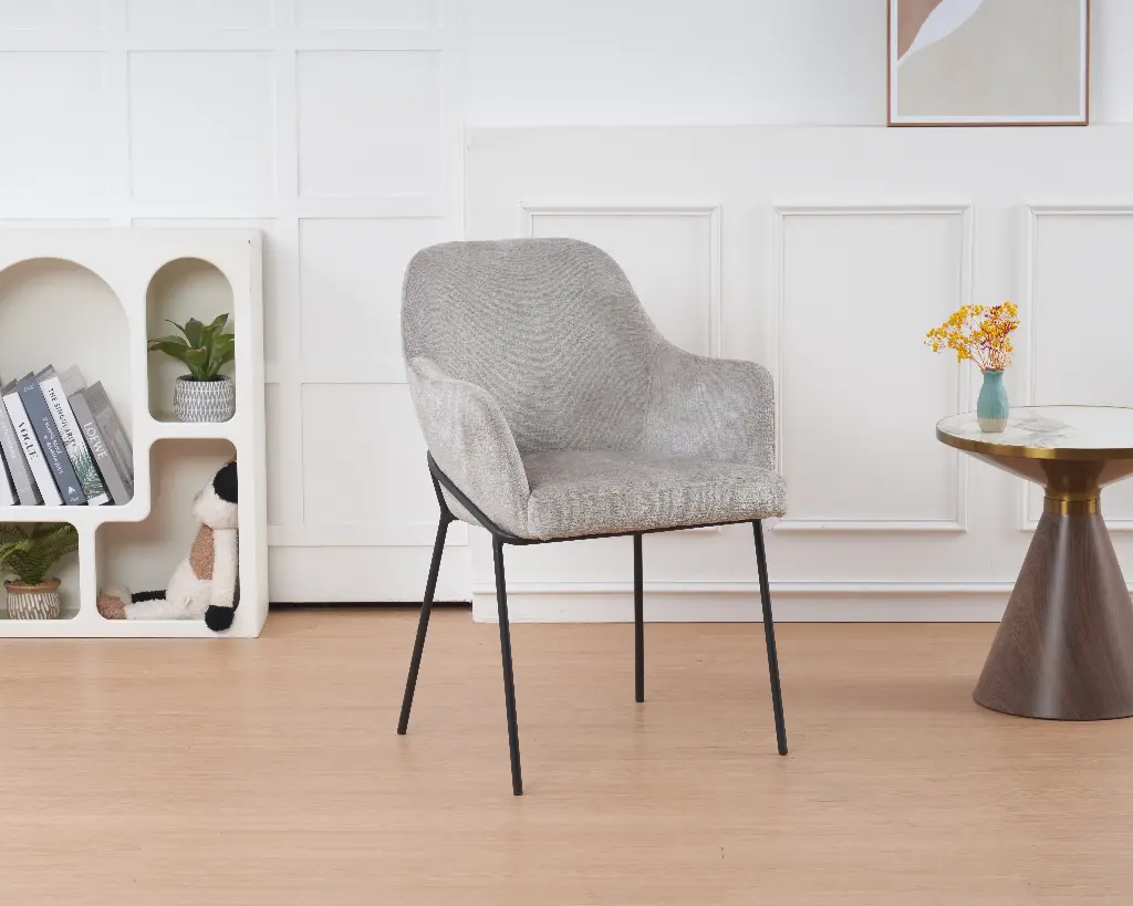 Lot de 4 chaises de salle à manger - "Yuri" - Étain