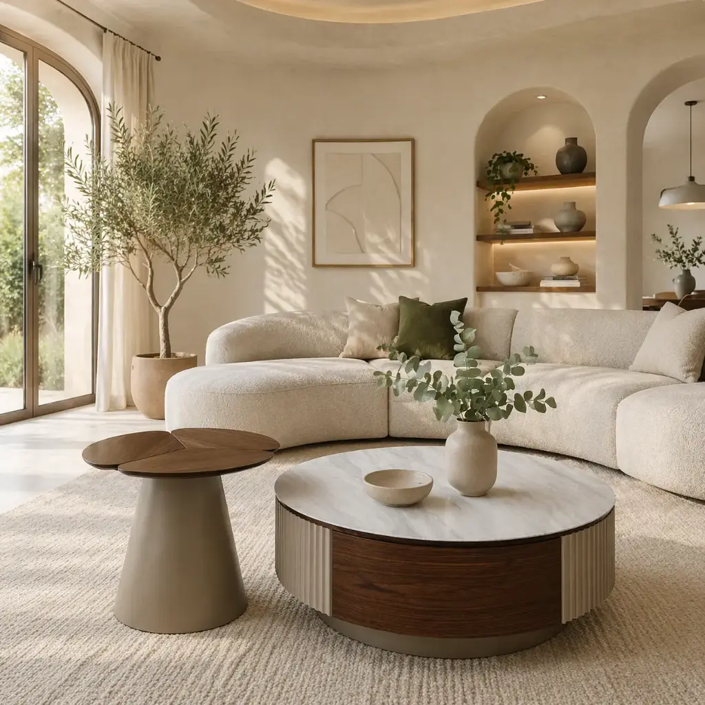 Ensemble de 2 table basse Ø35*44.5 et Ø85.5*41 cm - SILAN