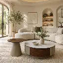 Ensemble de 2 table basse Ø35*44.5 et Ø85.5*41 cm - SILAN