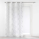 Panneau a oeillets 140 x 240 cm voile sable brode edenia gris