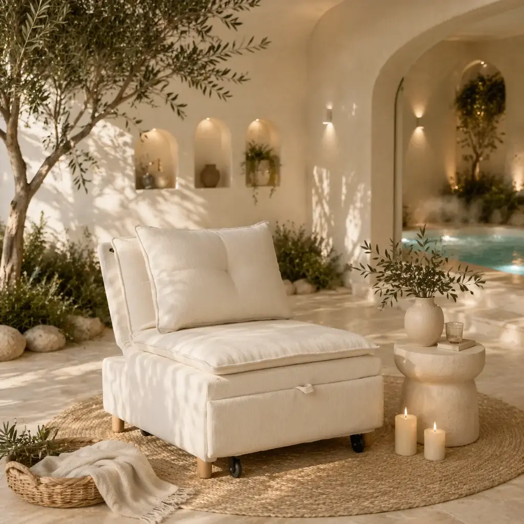 Fauteuil 97 X 78 x 88.5 cm - "Josy" Blanc cassé