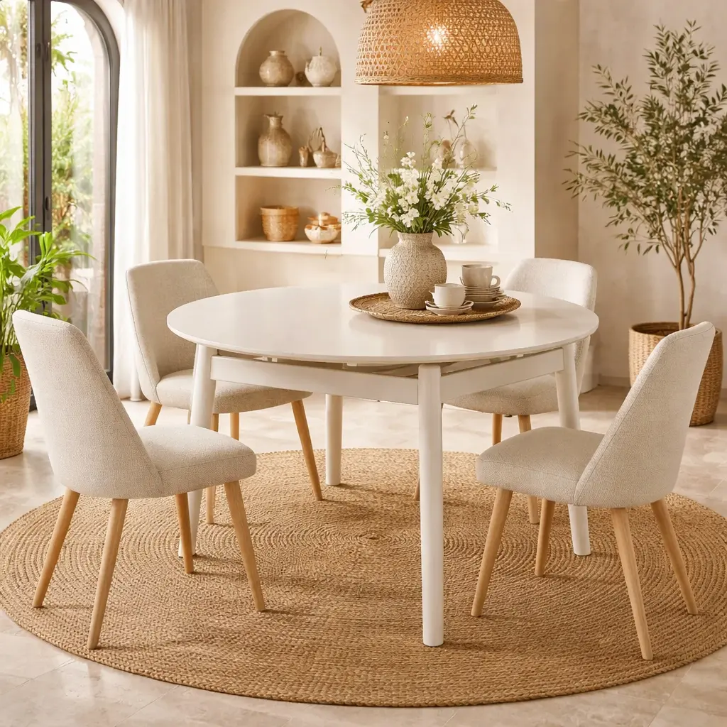 Table à manger Ø105*65 cm - "Clarisse" Crème