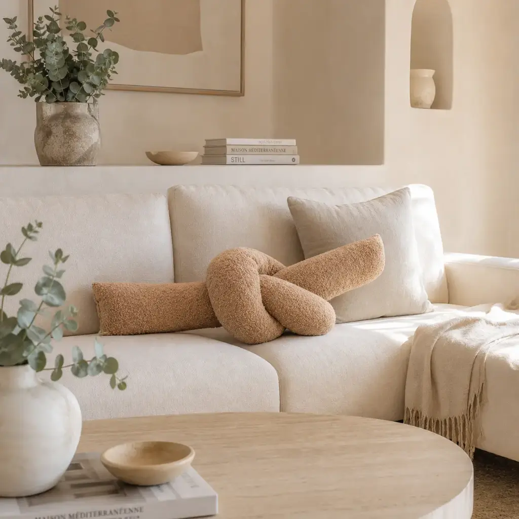 Coussin "Knot" taupe