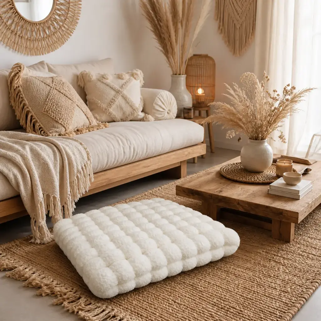 Coussin blanc cassé 50*50 cm - "CÉLIAN"