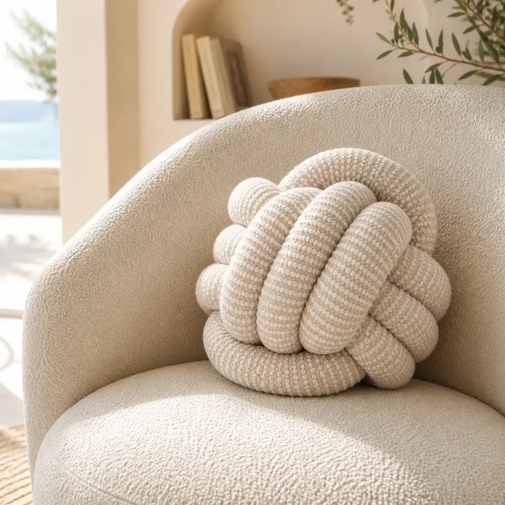 Coussin Ø27 cm beige - "HARRY"