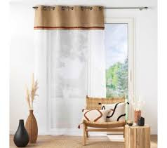 Panneau a oeillets.  140 x 240 cm vl. sable+top jute+franges malory terracotta