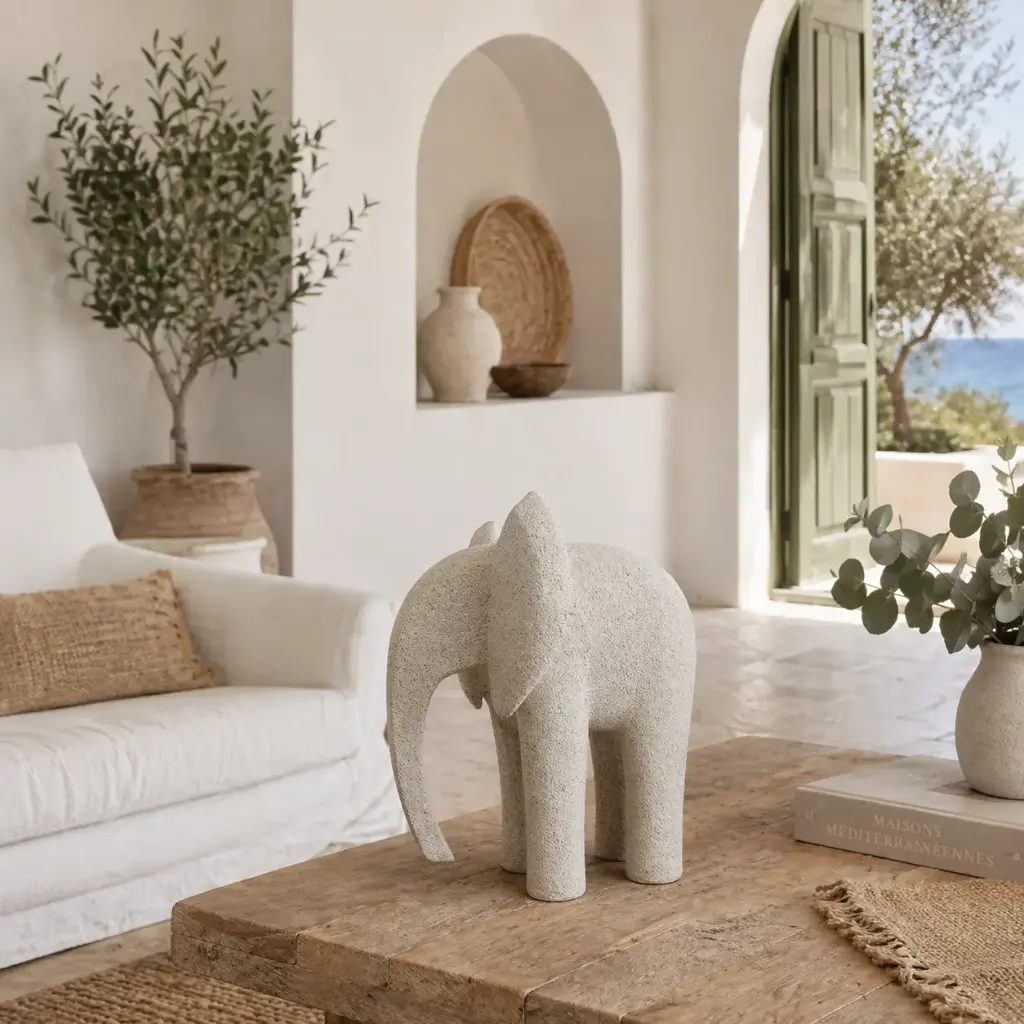 Éléphant 25.5*21*30 cm - "Kaolin"