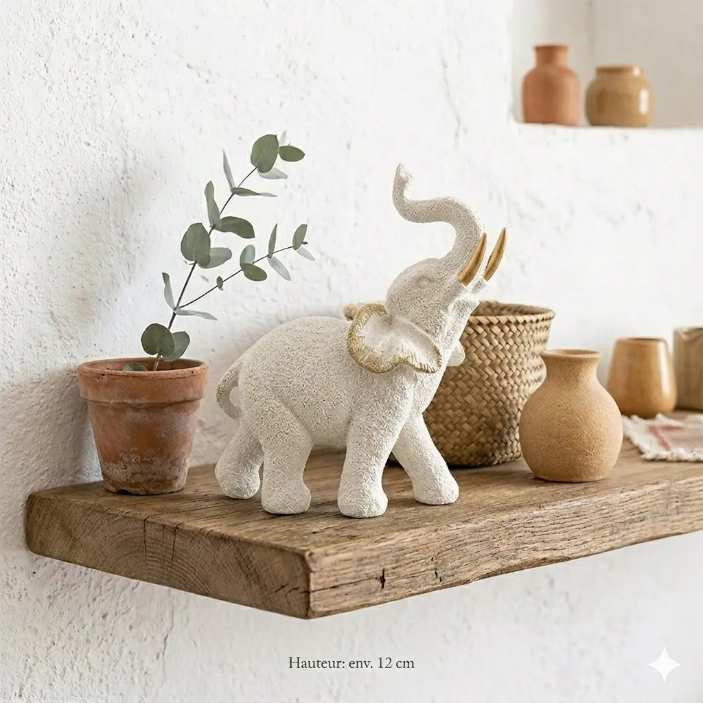 Éléphant 21*11*23.5 cm - "Sérénité d'Or"