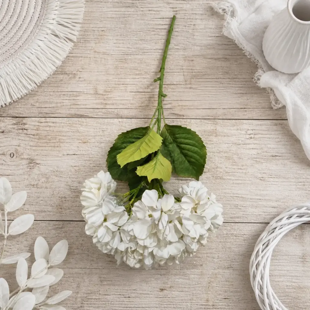 Tige hortensia blanche 94 cm