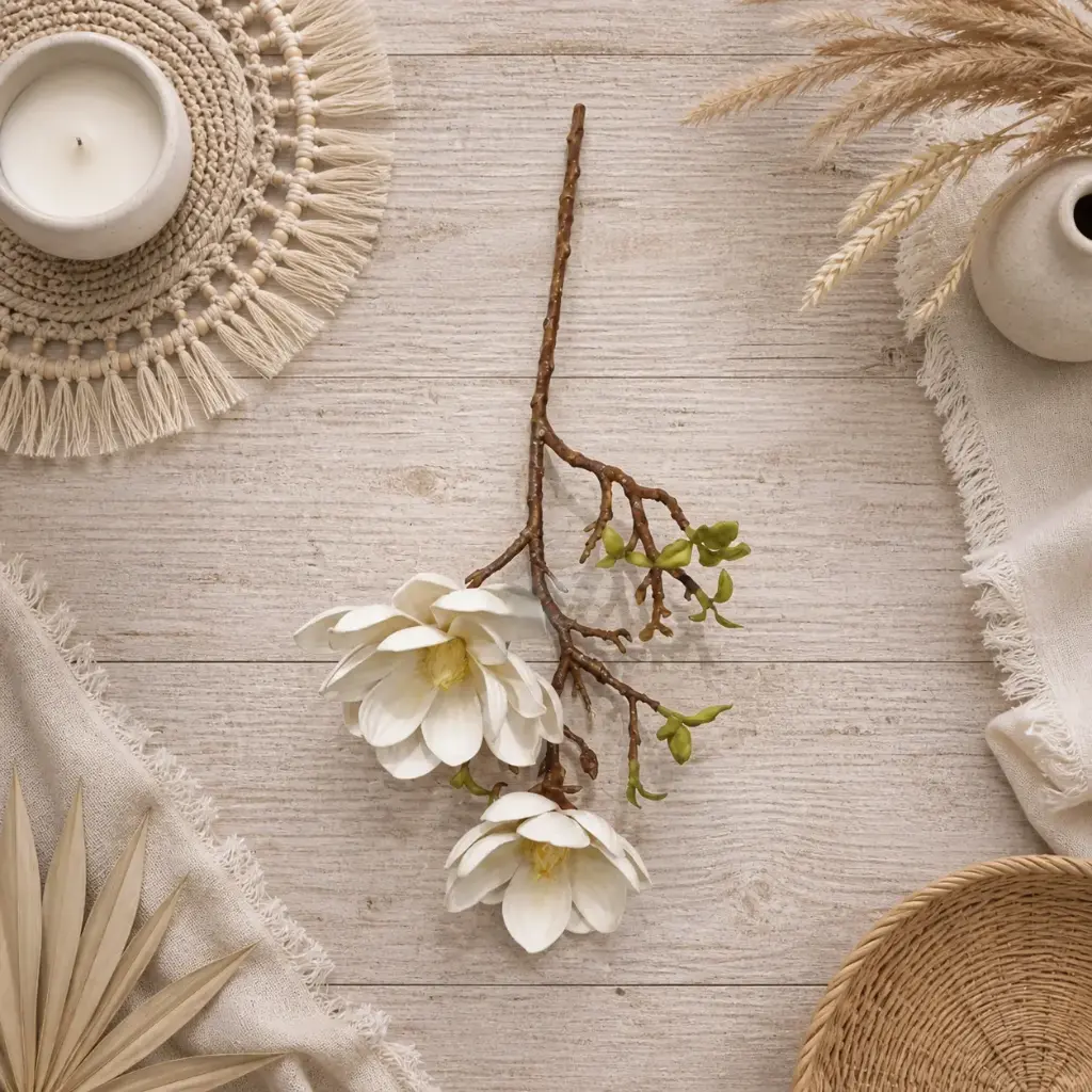 Tige magnolia blanche 55 cm