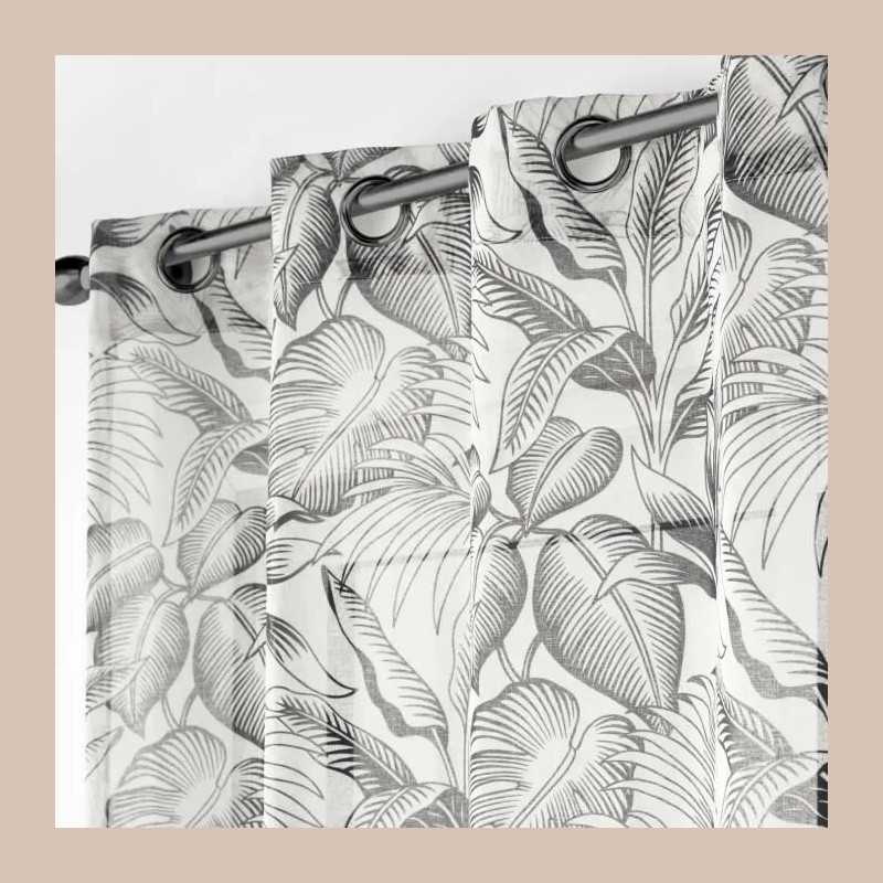 Panneau a oeillets 140 x 280 cm voile sable imprime cabana naturel