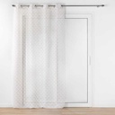 Panneau a oeillets 140 x 240 cm voile sable imprime metallise lorea naturel