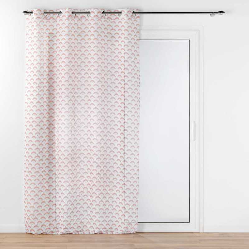 Panneau à oeillets 140 x 240 cm voile sable imprime metallise lorea marsala