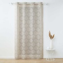 Panneau a oeillets 140 x 240 cm voile tisse applique levita taupe