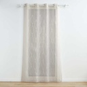 Panneau a oeillets 140 x 240 cm voile sable brode galactee taupe