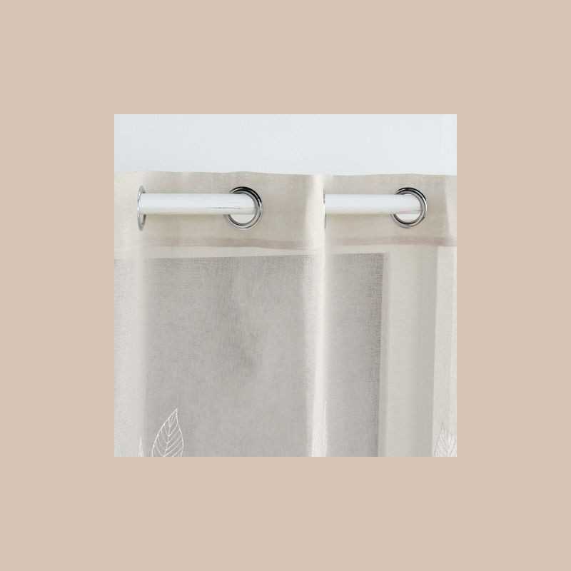 Panneau a oeillets 140 x 240 cm voile sable brode berry blanc