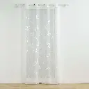 Panneau a oeillets 140 x 240 cm voile sable brode berry blanc