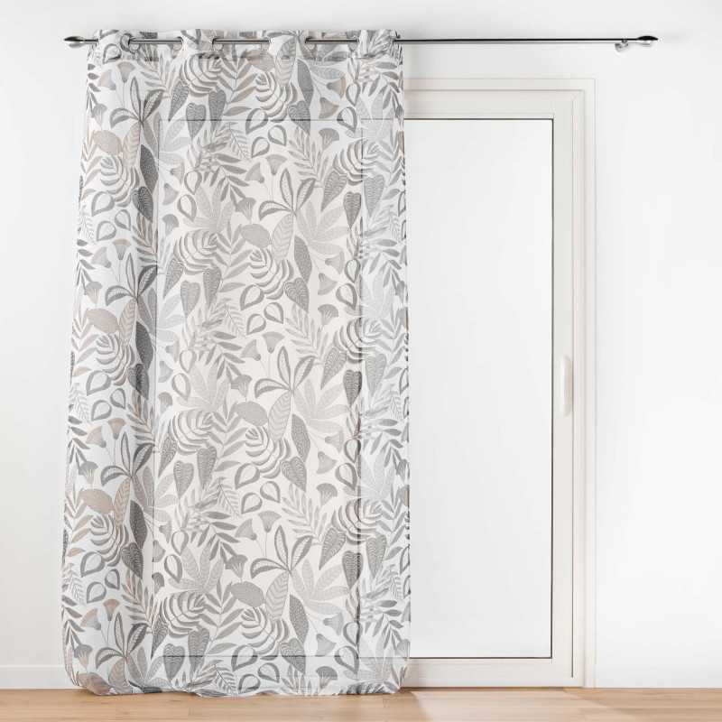 Panneau a oeillets 140 x 240 cm voile sable imprime tilda blanc
