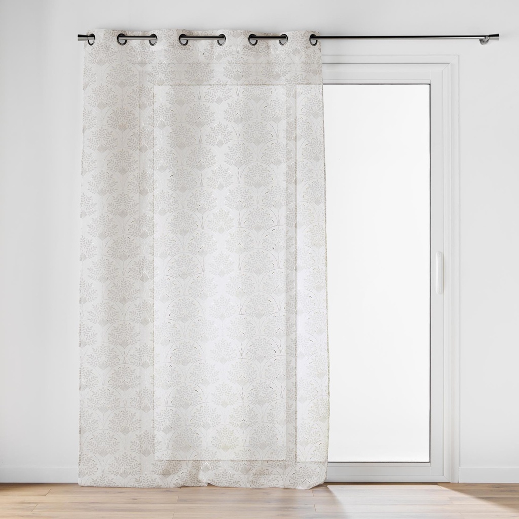 Panneau a oeillets 140 x 240 cm voile sable imprime metallise majestia