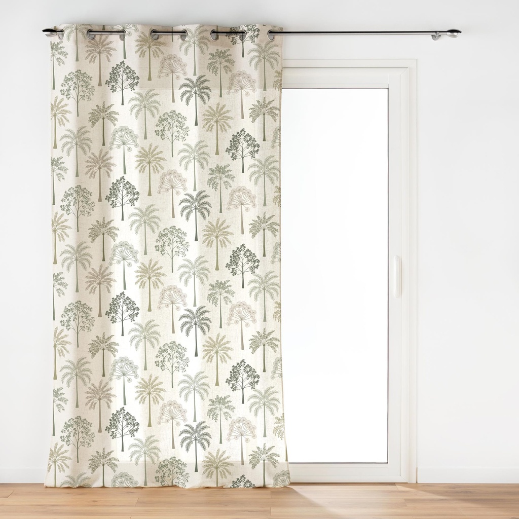 Panneau a oeillets 140 x 240 cm voile sable imprime palmea vert