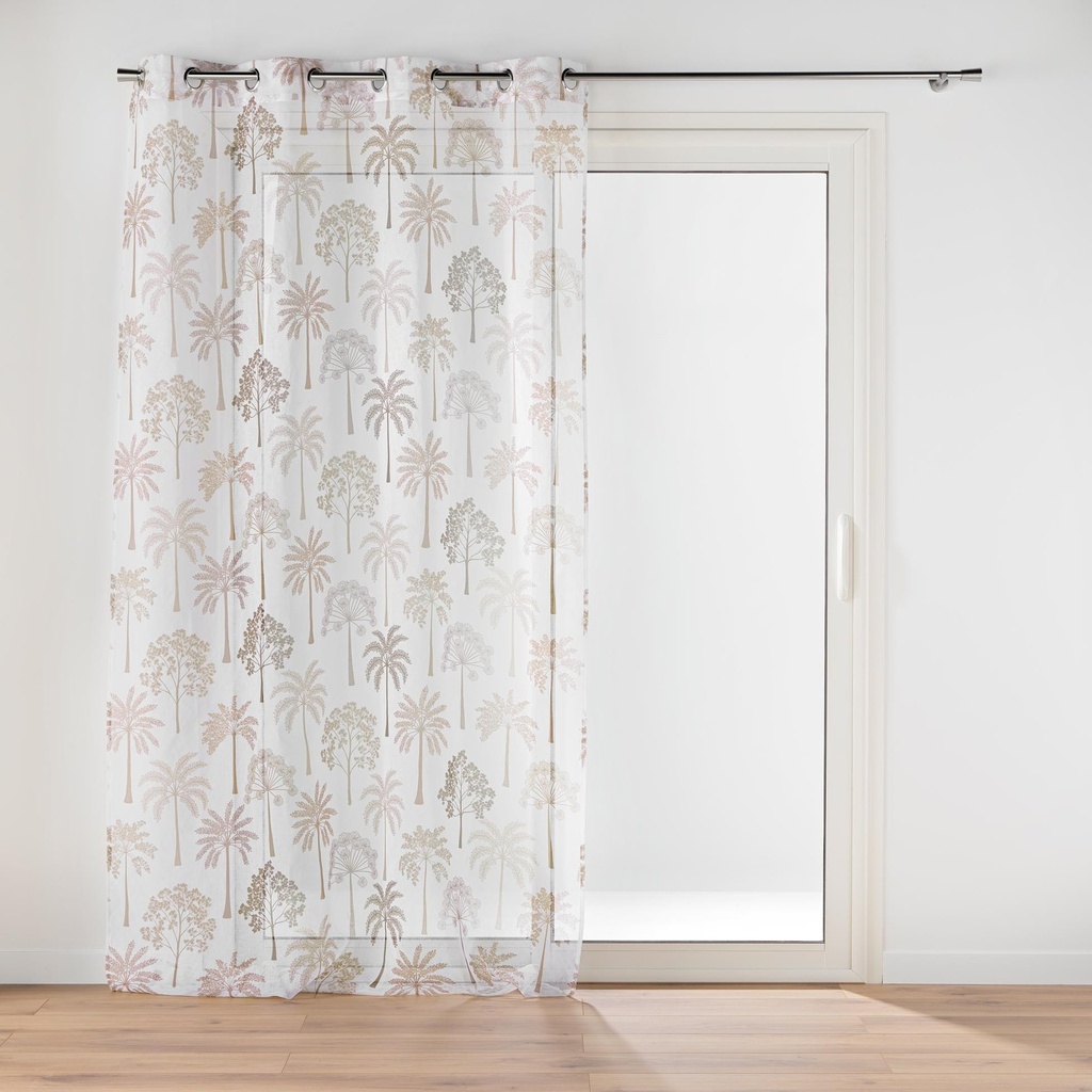 Panneau a oeillets 140 x 240 cm voile sable imprime palmea naturel