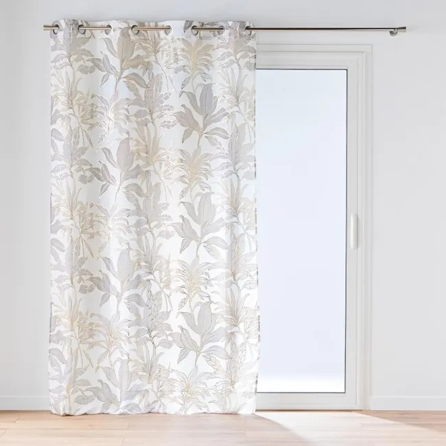 Panneau a oeillets 135 x 240 cm luminette imprimee metallisee vayana naturel