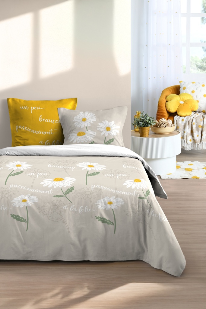 Parure housse de couette camille naturel 240x220 cm
