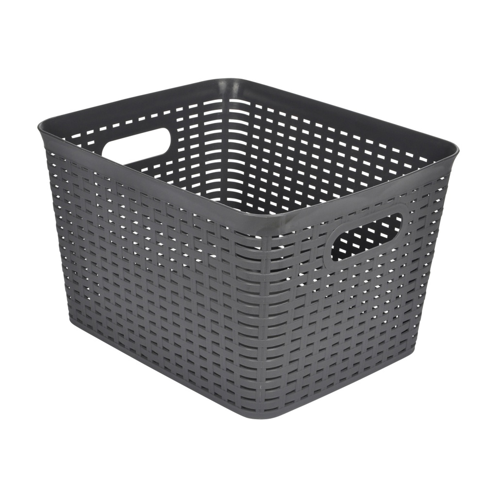 Paniere tressee plastique 23l 35*29,5*h22cm anthracite