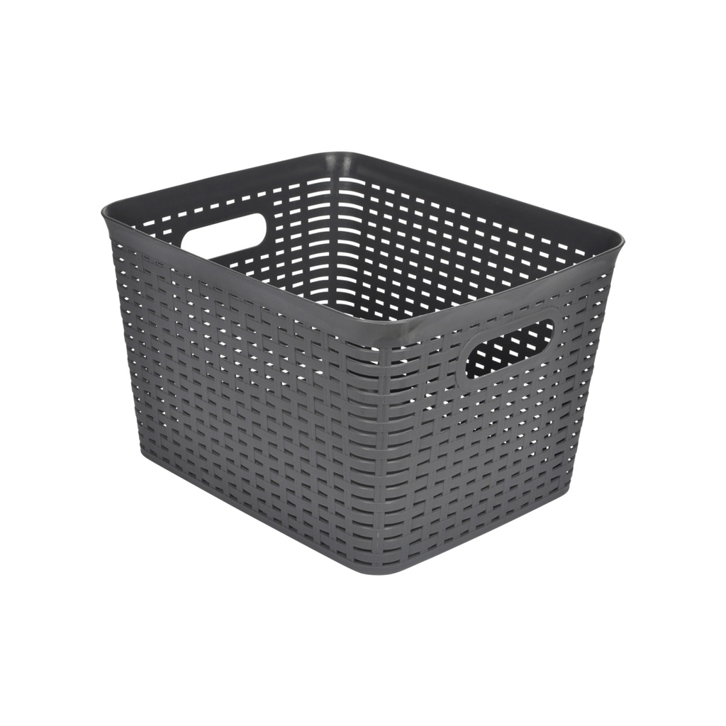 Paniere tressee plastique 13l 36*25*h15cm anthracite