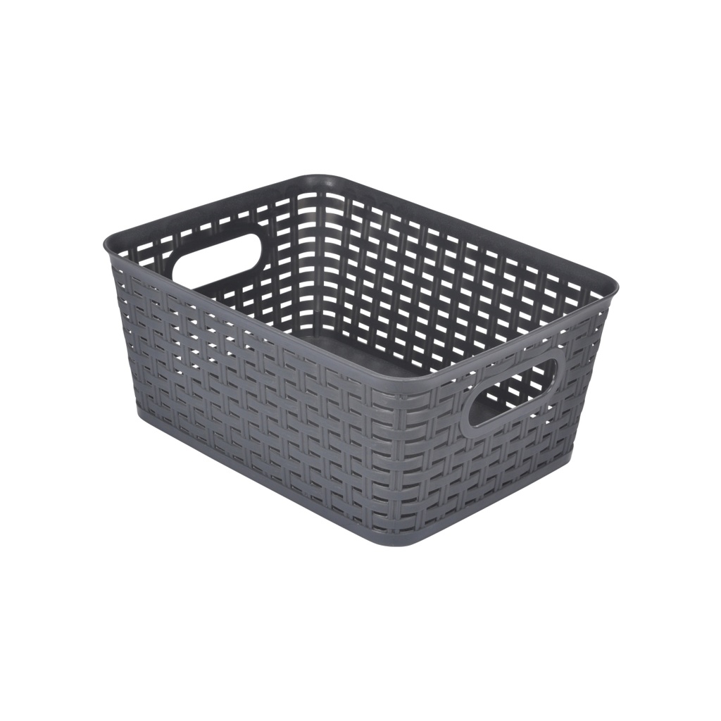 Paniere tressee plastique 9l 30*23*h13cm anthracite