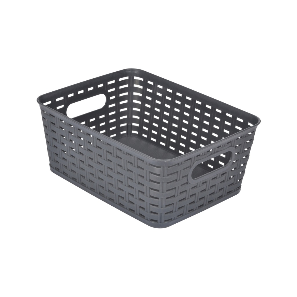 Paniere tressee plastique 5l 25*19,5*h10cm anthracite