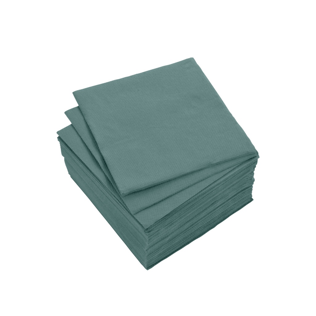 Set de 40 serviettes cocktail microgaufrées 2 plis 25x25cm cedre
