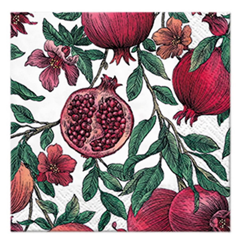 Set de 20 serviettes papier 3 plis 33*33cm grenades