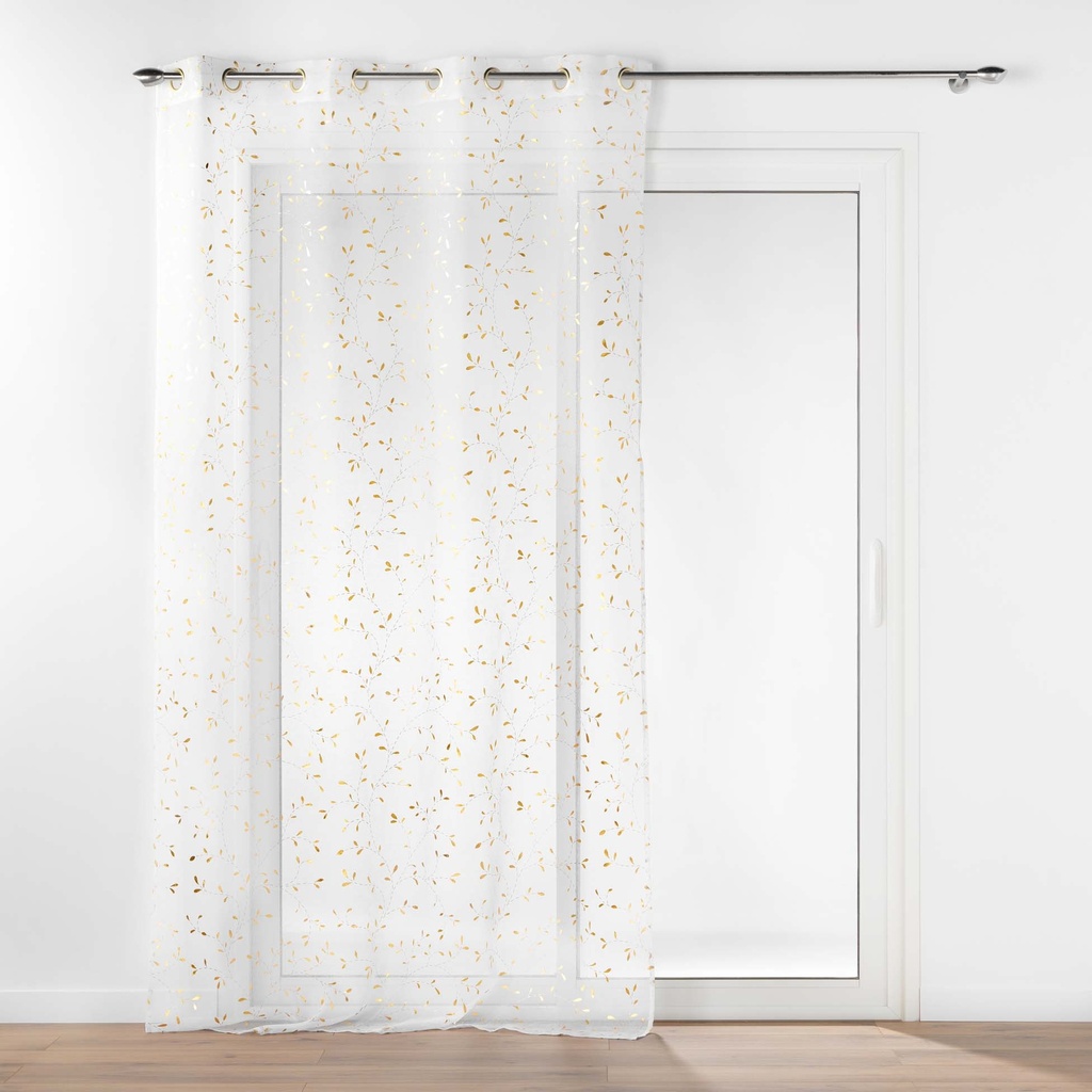 Panneau a oeillets 140 x 280 cm voile sable metallise floressia or