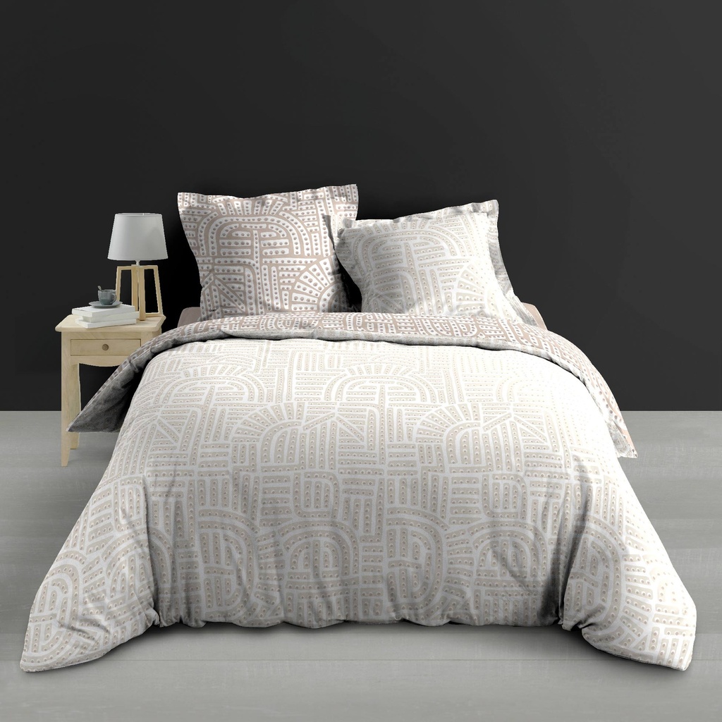 Parure 3 p. 240 x 220 cm percale imp. 78 fils allover eliot