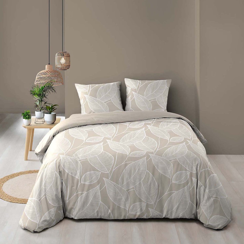 Parure 3 p. 240 x 220 cm imprime 57 fils allover amanda naturel