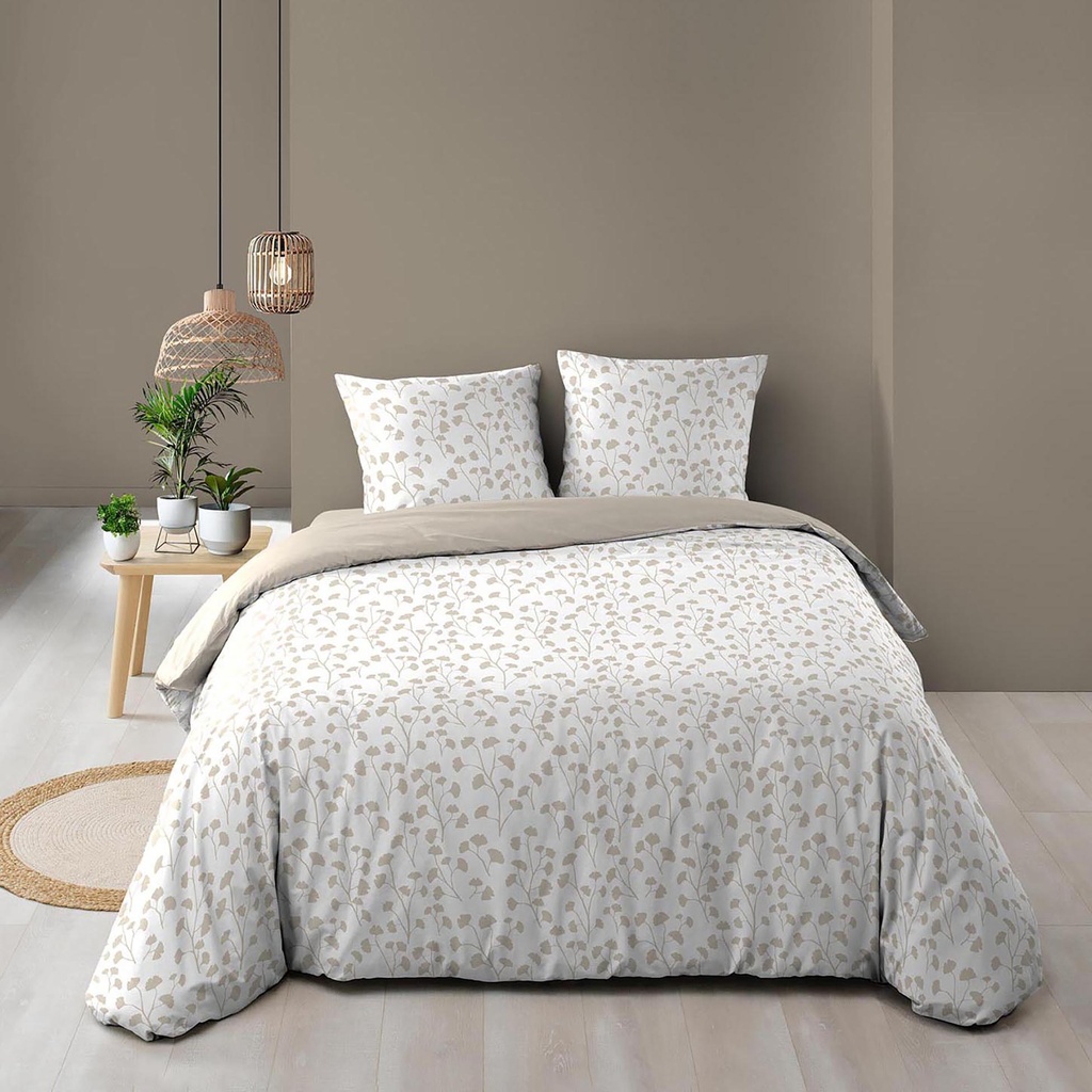 Parure 3 p. 240 x 220 cm imprime 57 fils allover violette naturel
