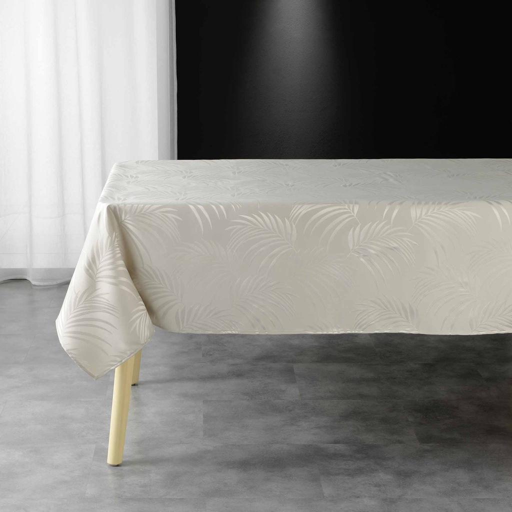 Nappe rectangle 140 x 240 cm jacquard plumette lin