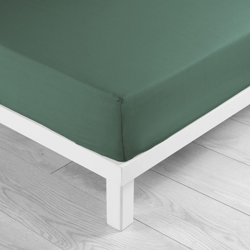 Drap housse 2 personnes 180 x 200 cm uni 57 fils lina cedre