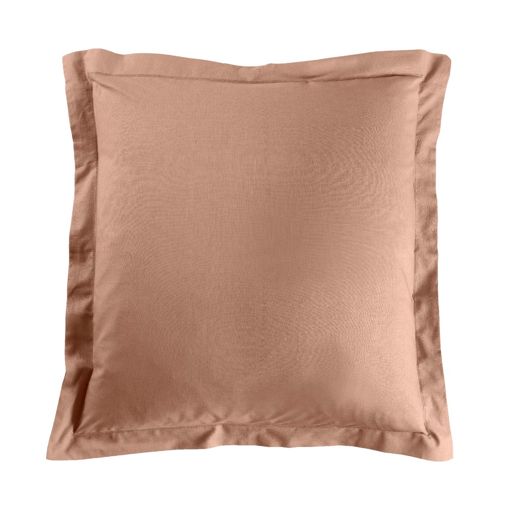Taie d'oreiller vp 63 x 63 cm uni 57 fils lina blush +point bourdon