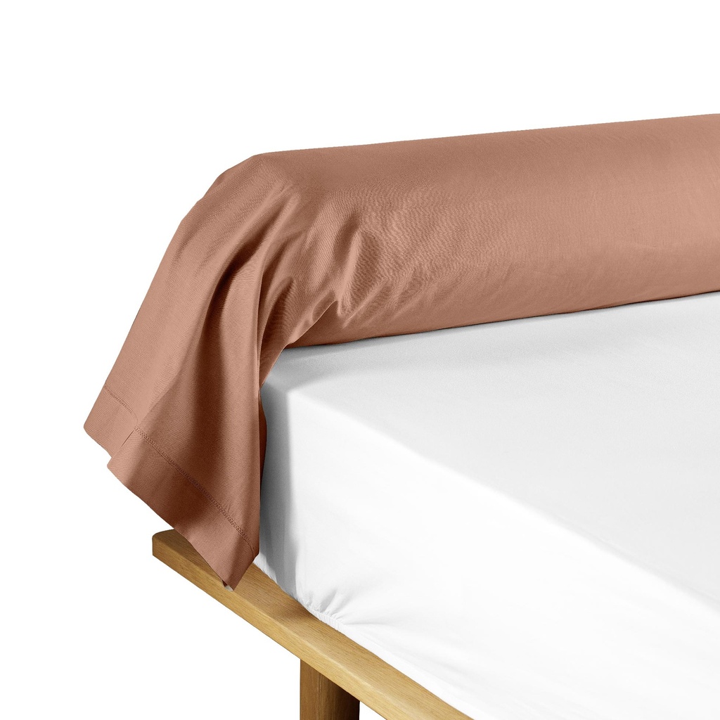 Taie de traversin 85 x 185 cm uni 57 fils lina blush +point bourdon