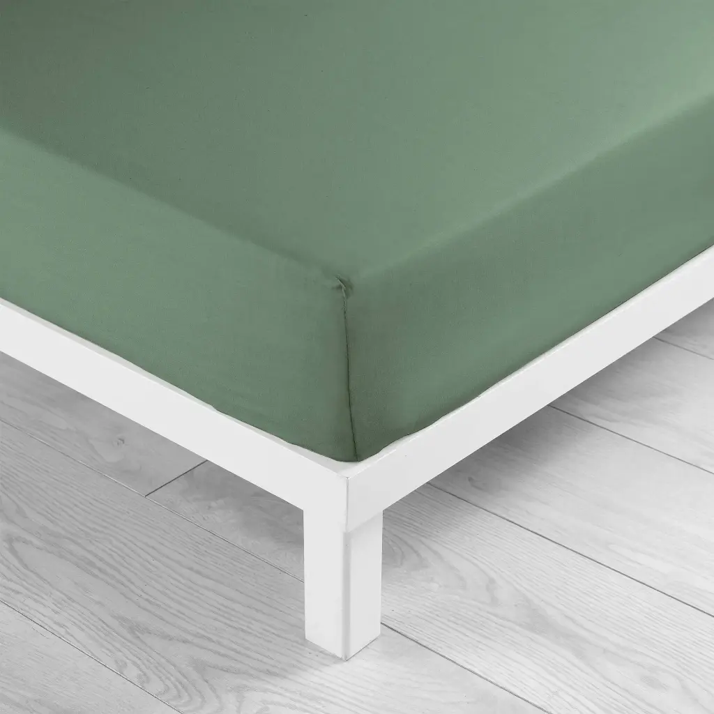 Drap housse 2 personnes 140 x 190 cm uni 57 fils lina cedre