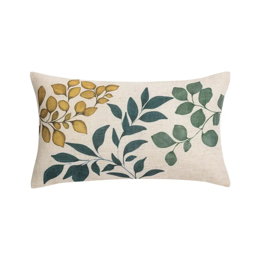 Coussin dehoussable compresse 30 x 50 cm polyester/lin imprime ilona des place