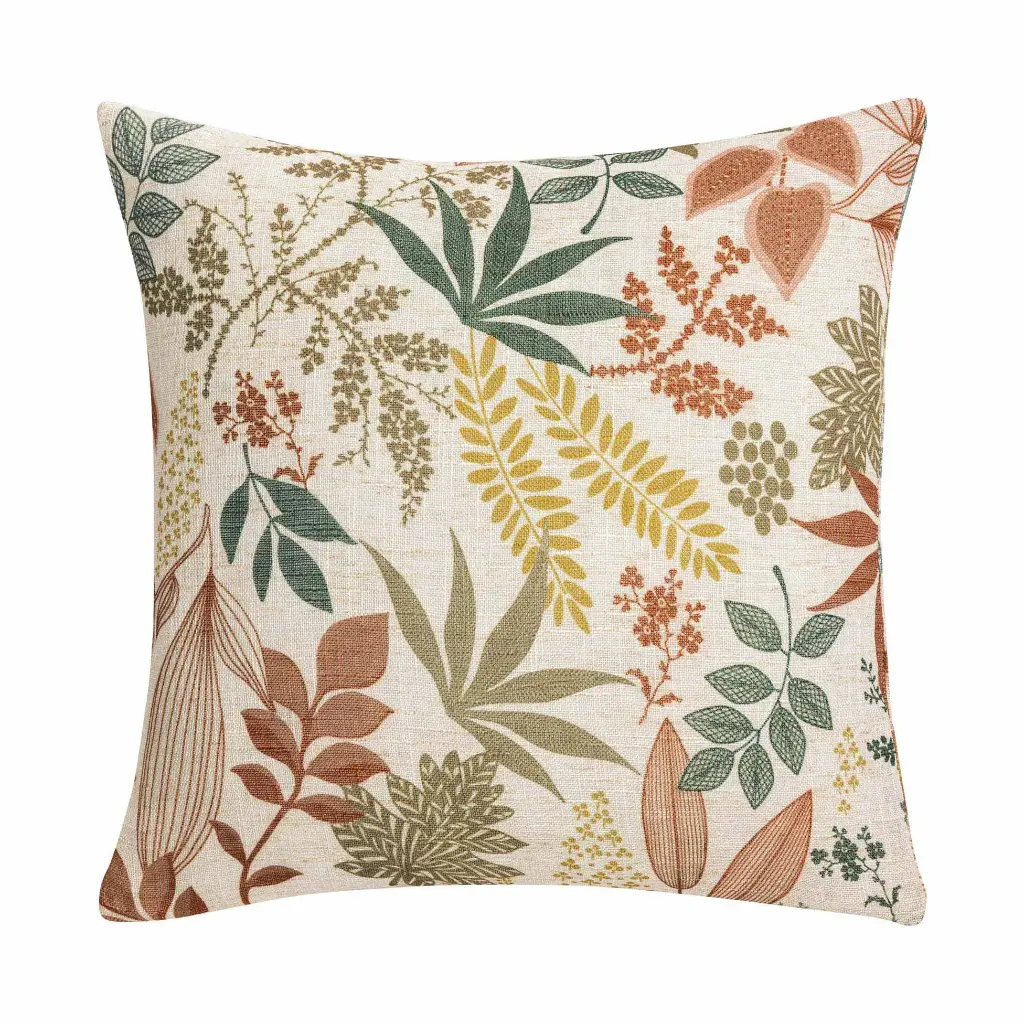 Coussin dehoussable compresse 45 x 45 cm polyester/lin imprime hailey