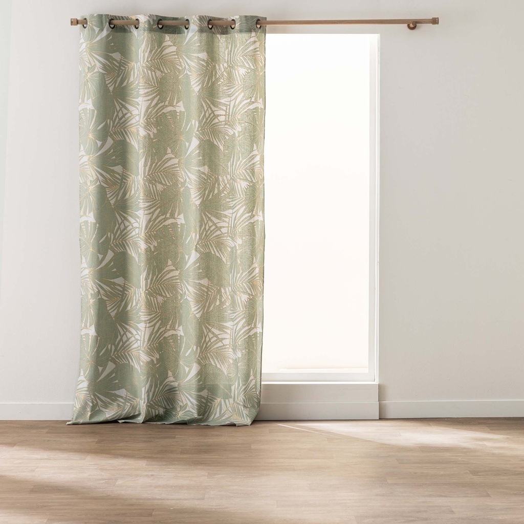 Rideau a oeillets 140 x 240 cm polycoton imprime metallise alanis