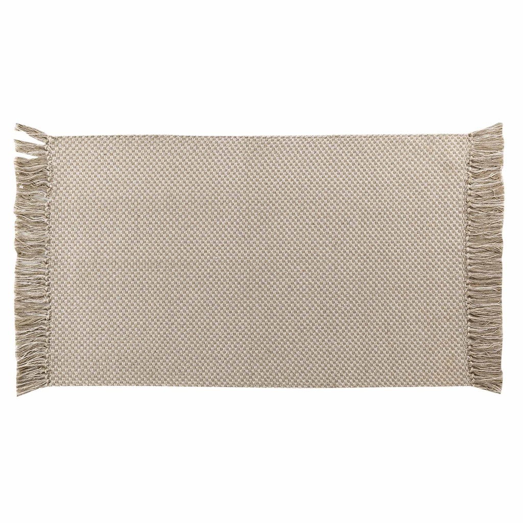 Tapis rectangle a franges 50 x 80 cm coton/polyester tisse pietro