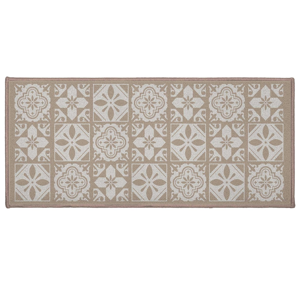 Tapis rectangle 50 x 120 cm bouclette imprimee constantine naturel