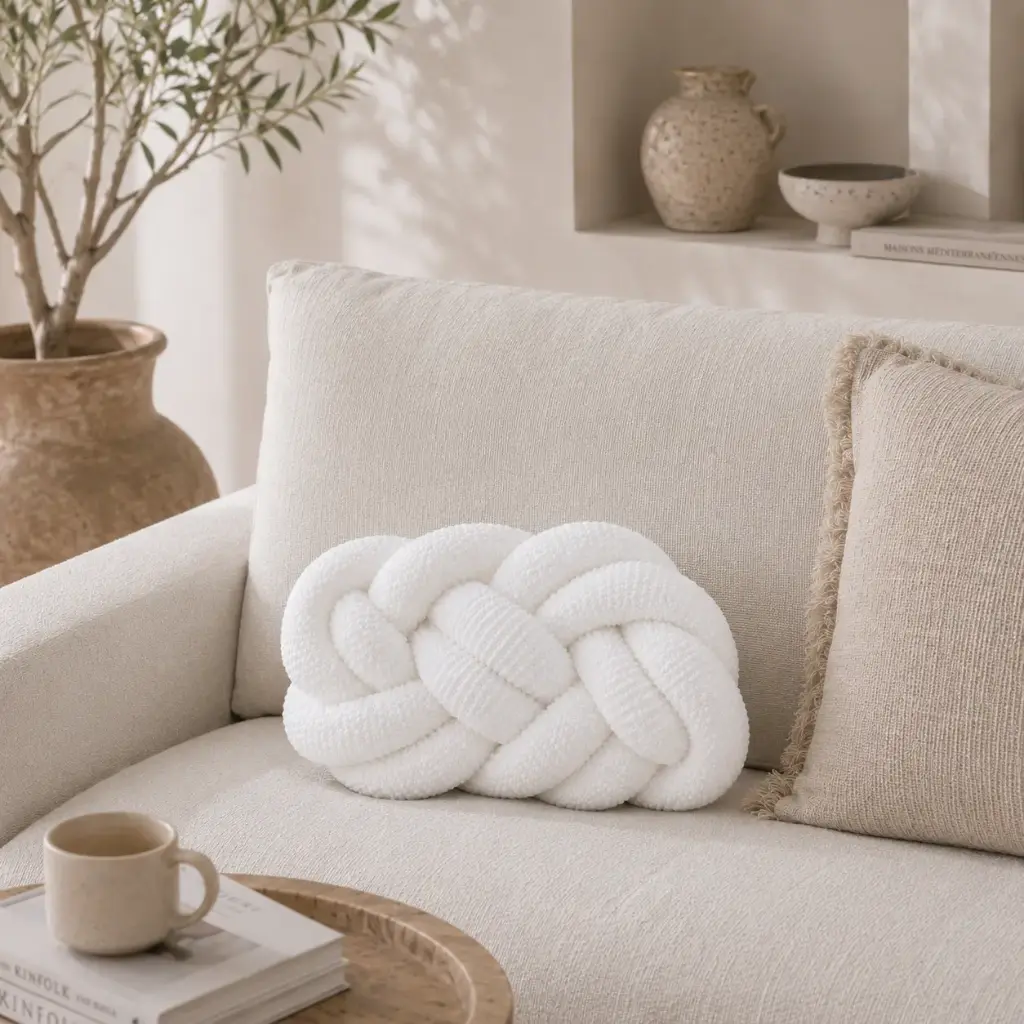 Coussin blanc cassé 20*35 cm - "ARTHUR"