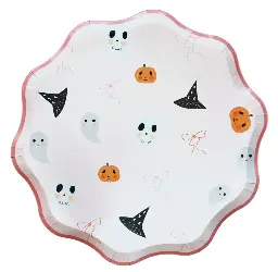 Assiettes halloween bord festonnés x10