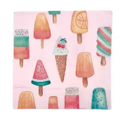 Serviettes motifs glaces x20
